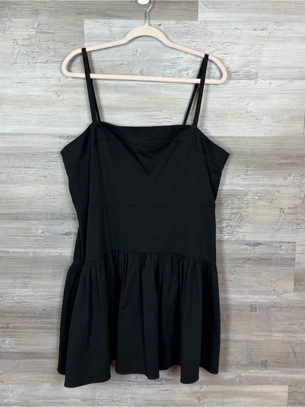 Abercrombie & Fitch Black Spaghetti Strap Tiered Mini Dress